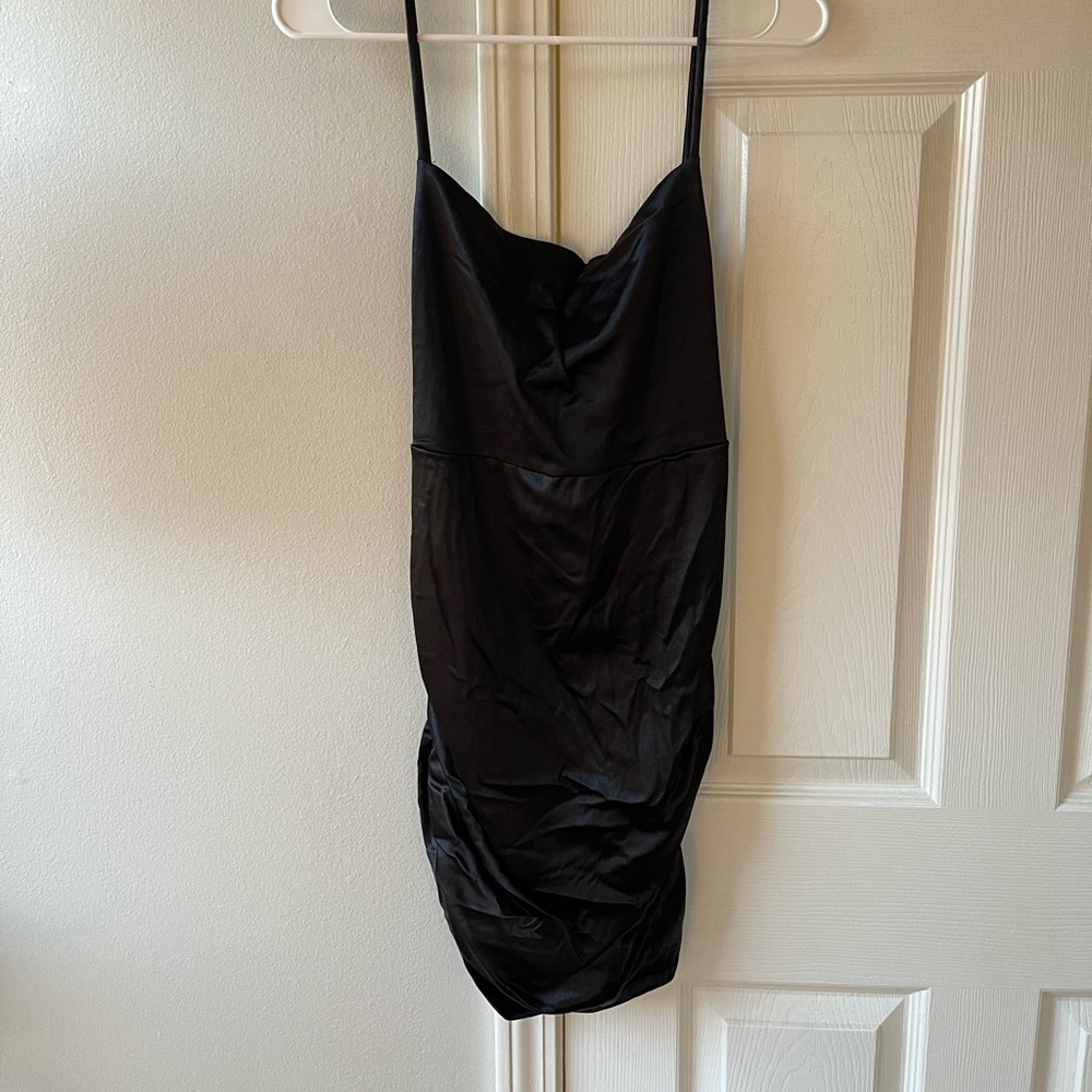 Black Criss Cross Backless Dress